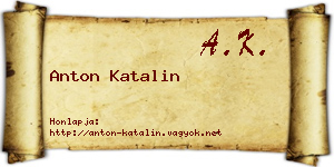 Anton Katalin névjegykártya